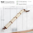Carica l'immagine nel visualizzatore della galleria, Slanted Cat Scratcher for Wall with beige sisal rope and brown wood mounting brackets, wall-mounted.

