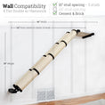 Carica l'immagine nel visualizzatore della galleria, Slanted Cat Scratcher for Wall with beige sisal wrap and black mounting brackets
