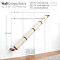 Carica l'immagine nel visualizzatore della galleria, Slanted Cat Scratcher for Wall, beige sisal-wrapped ramp with brown end caps

