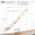 Carica l'immagine nel visualizzatore della galleria, Slanted cat scratcher wall ramp with beige sisal wrap and wooden end caps.
