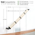 Carica l'immagine nel visualizzatore della galleria, Slanted cat scratcher for wall with beige sisal rope, wall-mounted ramp and black end brackets
