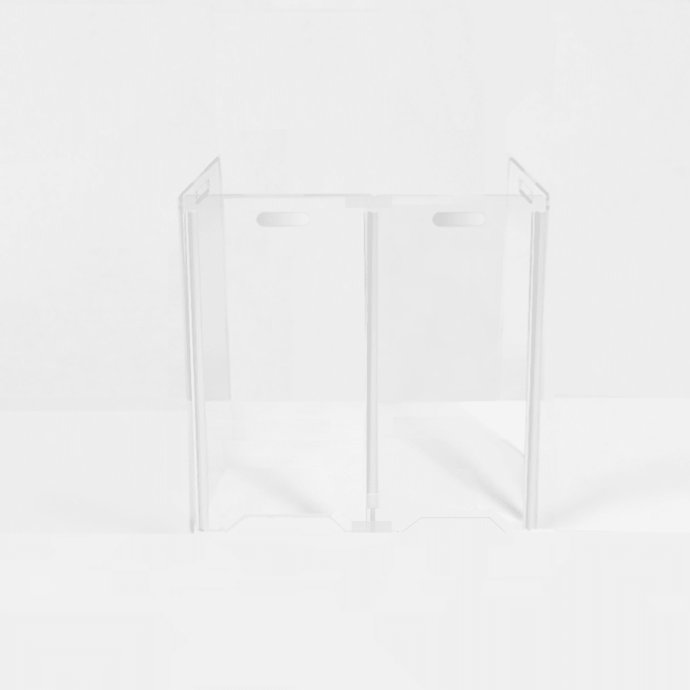 Hiddin Clear Front Pet Gate with Pivoting Side Panels