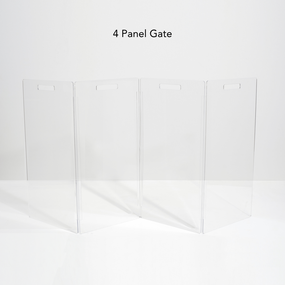 Hiddin Tall Clear Acrylic Zig Zag Pet Gate – Freestanding