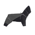 Load image into Gallery viewer, Spring Dog Rainproof Jacket by SOCKPET, black and gray waterproof coat with reflective trim.
