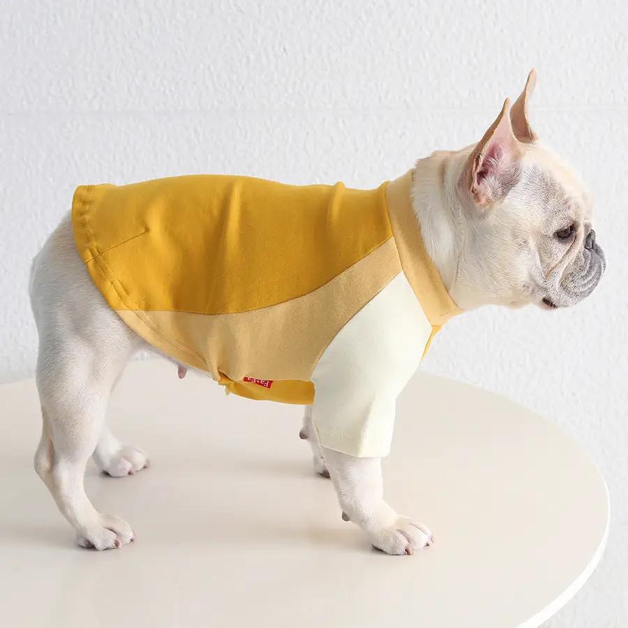 Pug & Frenchie Color-Block Tank SOCKPET yellow color-block dog costume.