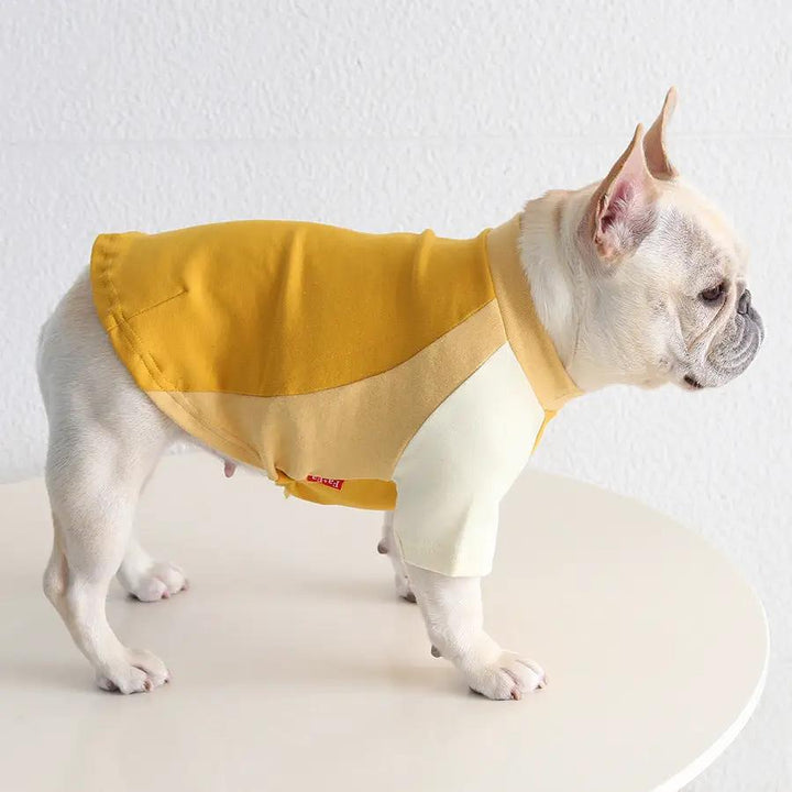 Pug &amp; Frenchie Color-Block Tank SOCKPET yellow color-block dog costume.