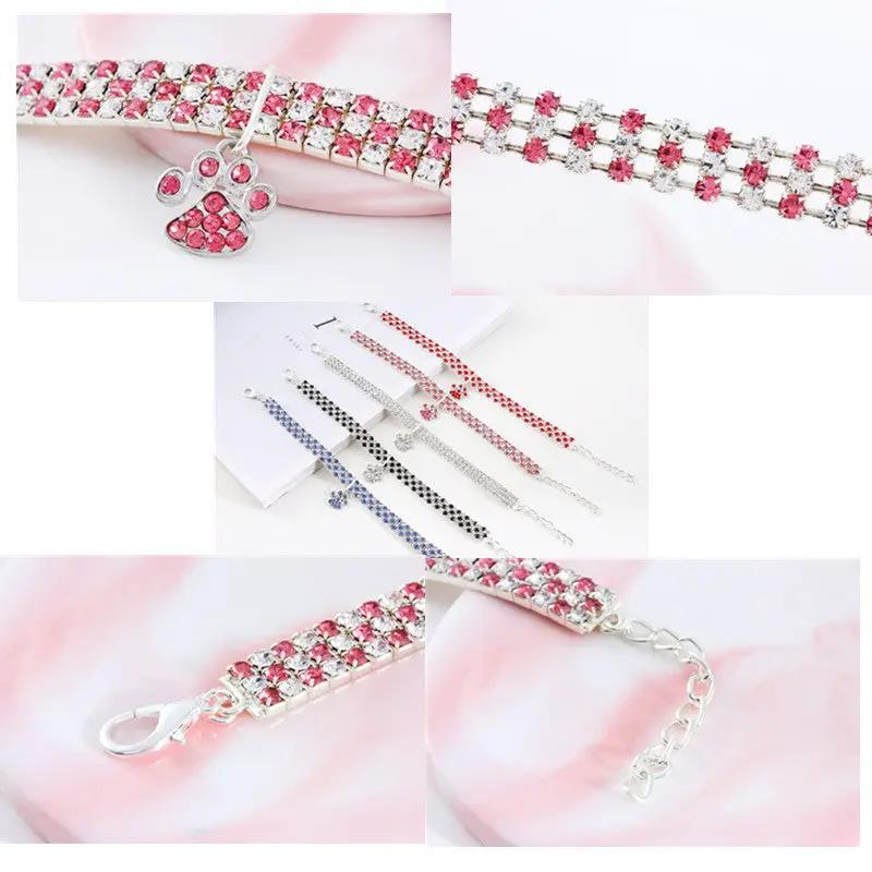 Pet Collar With Diamonds, Mixed-color Cat And Dog Supplies, Cat Claws, Elastic Cat And Dog Necklace Jewelry by My Store