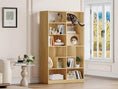 Bild in Galerie-Betrachter laden, Sangria Beech modern 2-in-1 wooden cat house bookshelf with cat-tree display cabinet in natural wood finish
