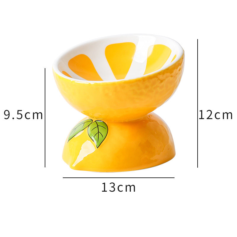 Tilted orange bowl low and high rim dimension chart