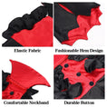 Load image into Gallery viewer, Cat Halloween Vampire Transformation Costume by Pet Zen; red and black elastic fabric with ruffle hem and durable buttons.
