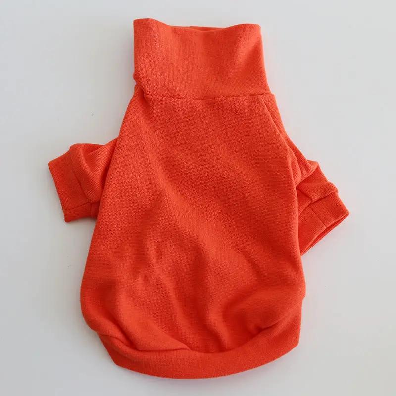SOCKPET small dog two-legged sweater in bright orange, solid knit fabric
