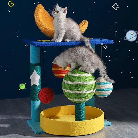 Starry Cat Shelf Nest Soft Velvet Sisal Climbing Tower Medium Size by Sell My Stuff