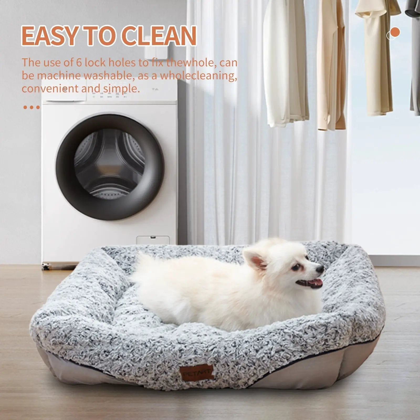 Swirl Rose Velvet Calming Dog Bed Anti-Anxiety Plush Pet Sofa Small by Sell My Stuff