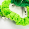 Load image into Gallery viewer, Dog clothes: neon green plush hoodie with white fleece lining and pom-pom drawstrings
