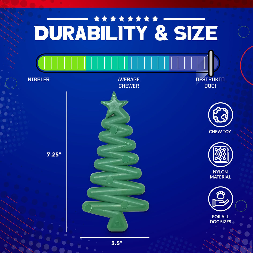 SodaPup Christmas Tree nylon dog chew toy in green, view 5