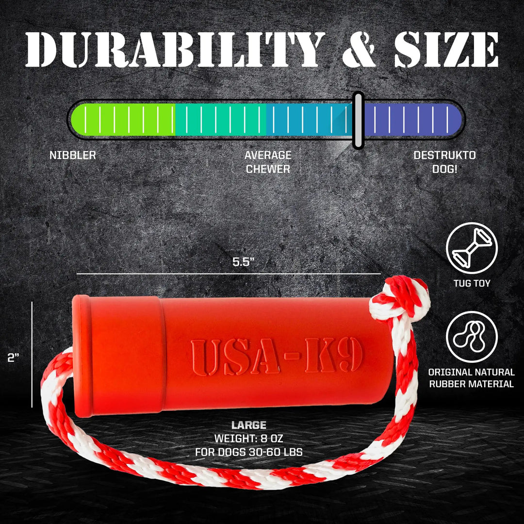 SodaPup USA-K9 Firecracker rubber reward toy in red, view 4