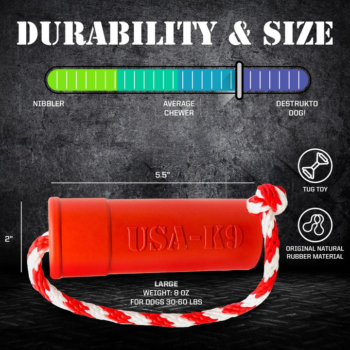 SodaPup USA-K9 Firecracker rubber reward toy in red, view 4