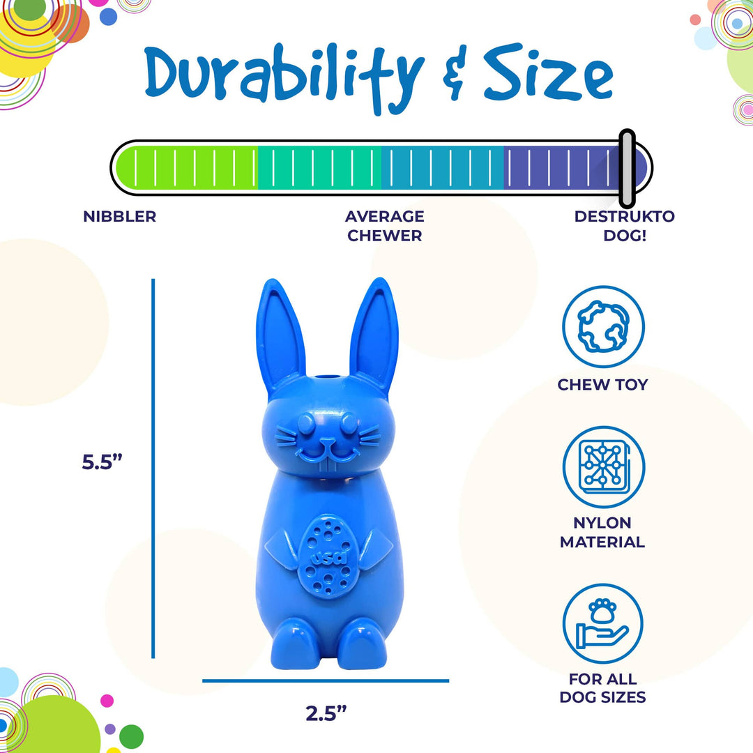 SodaPup Bunny eChew nylon dog chew toy, view 4