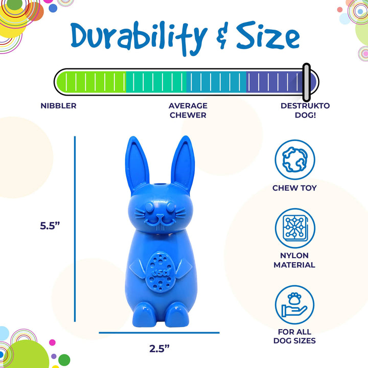 SodaPup Bunny eChew nylon dog chew toy, view 4