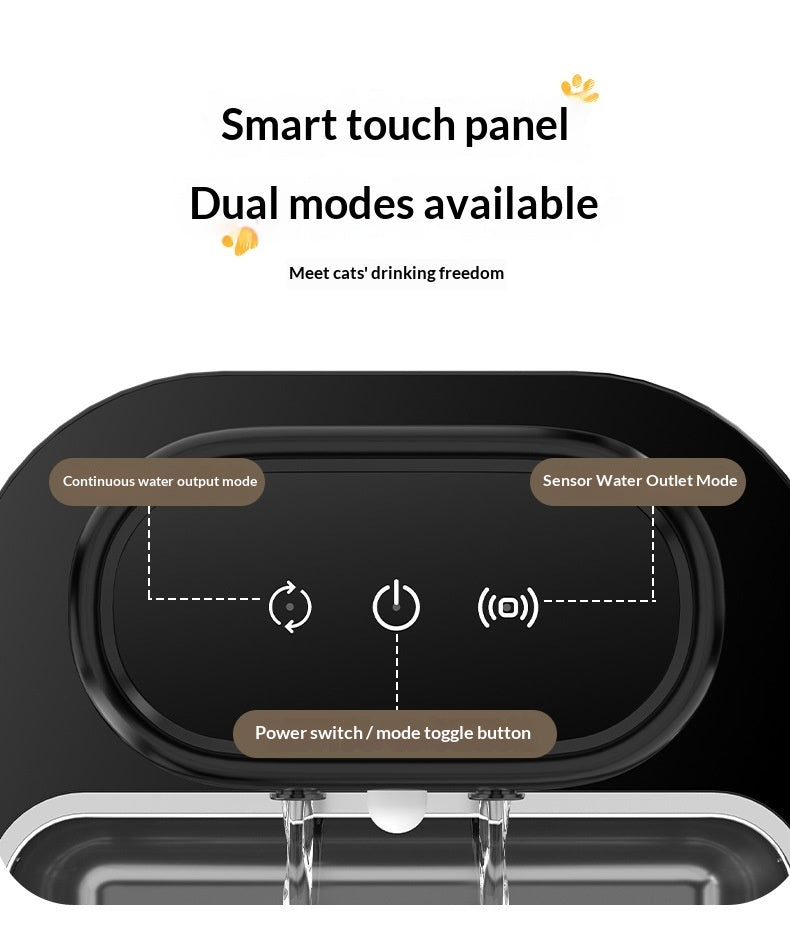 Touch panel showing continuous and sensor modes
