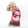 Load image into Gallery viewer, Pet dog clothes christmas pompom christmas small on a poodle in a festive snowman sweater.
