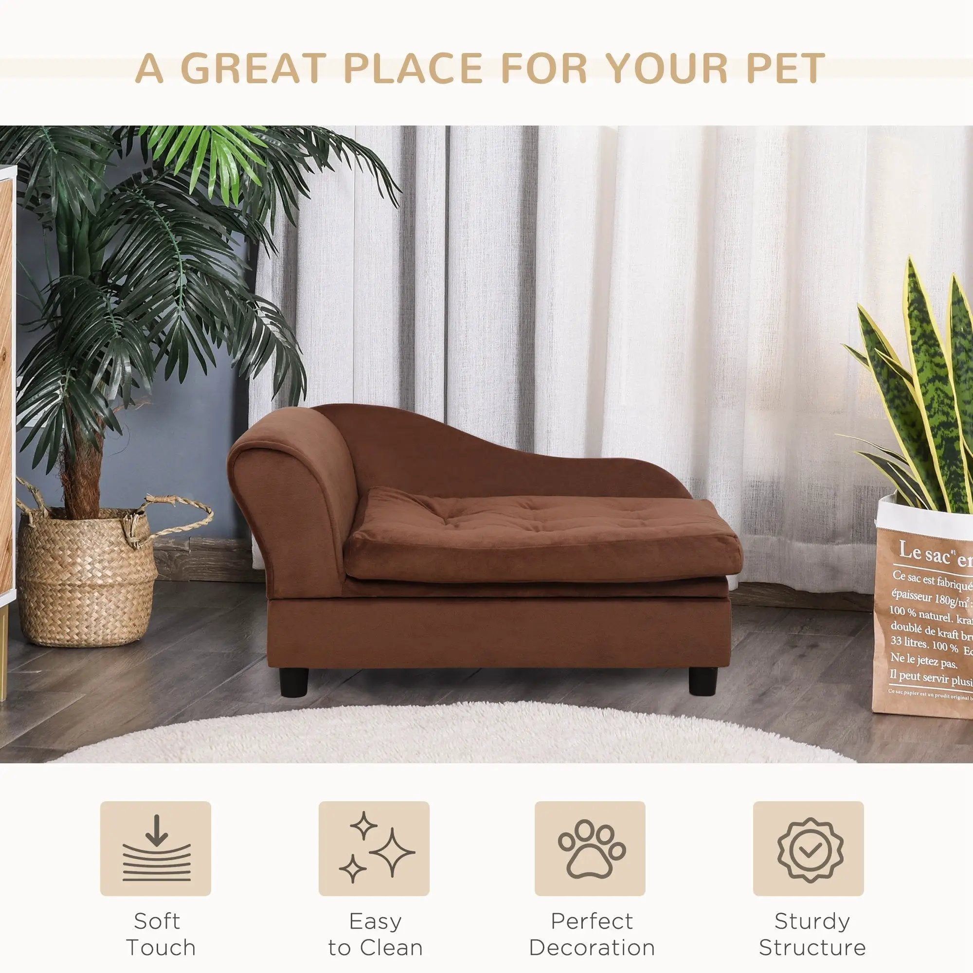 PawHut Luxury Fancy Dog Bed for Small Dogs with Hidden Storage by HouseOfZazla
