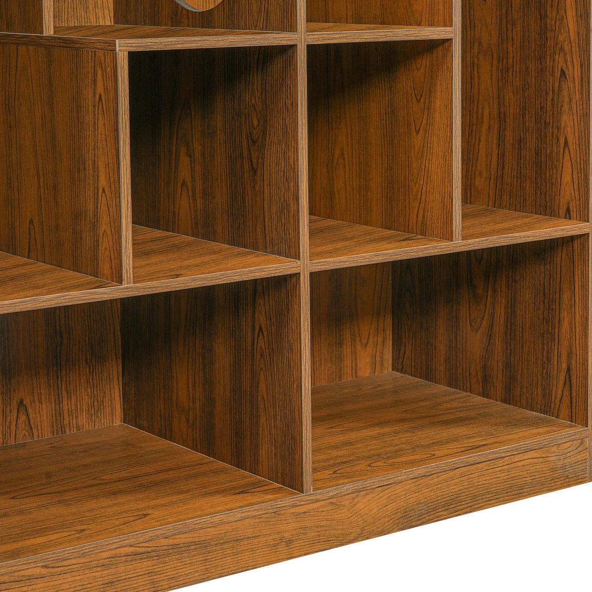 Modern 2-in-1 wooden cat house bookshelf cabinet by Sangria Beech in brown wood grain