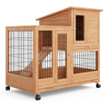Load image into Gallery viewer, MoNiBloom 2 Story Rabbit Hutch Chicken Coop Hen House Poultry Cage for Outdoor Indoor with Weatherproof Roof Removable Tray - from For Animals, With Love
