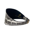 Bild in Galerie-Betrachter laden, White and black snake-pattern collar, 4 inches wide, with gold buckle, by Allysa Payne Beverly Hills
