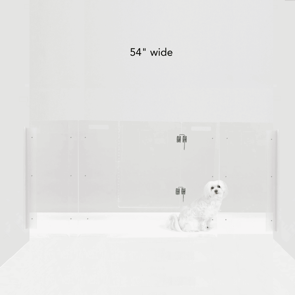 Hiddin Clear Acrylic Pet Gate with Door – Wall-Mounted, 30 in High