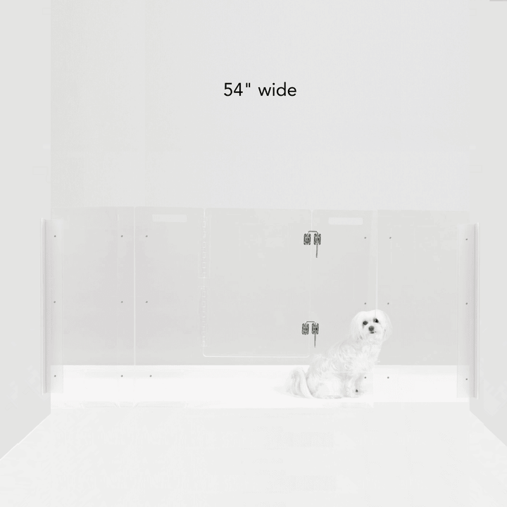 Hiddin Clear Acrylic Pet Gate with Door – Wall-Mounted, 30 in High