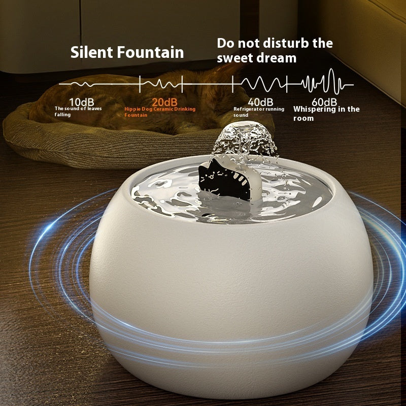 White ceramic fountain in a bedroom scene