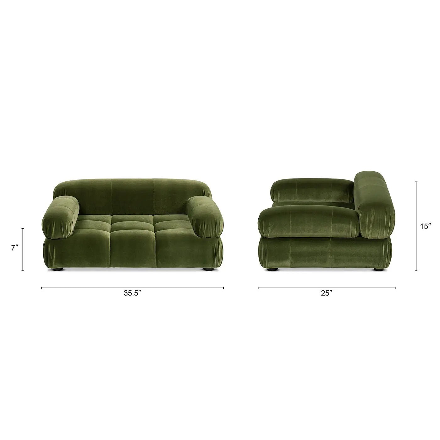 Marcel Upholstered Modern Small to Medium Pet Bed For Dogs and Cats Olive Green Velvet by HouseOfZazla