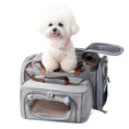 Load image into Gallery viewer, Mr. Peanut's Gold Series Mini Expandable V3.0 Pet Carrier, air travel approved, gray fabric with mesh panels.
