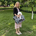 Load image into Gallery viewer, Mr. Peanut's Gold Series Mini Expandable V3.0 Pet Carrier, gray expandable airline-approved carrier with a small white dog inside
