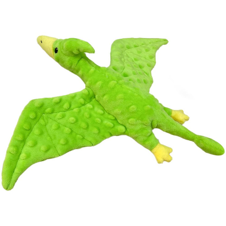 Green plush pterodactyl top view