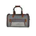 Carica l'immagine nel visualizzatore della galleria, Mr. Peanut's Gold Series V2.0 Pet Carrier, gray fabric with brown leather trim and dual top handles
