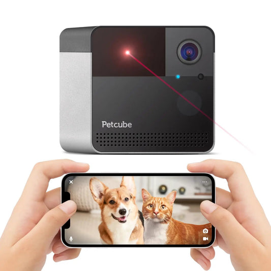 Petcube Play 2 Wi-Fi Pet Camera with Laser Toy for Cats & Dogs 1080P HD Video 160° Full-Room View 2-Way Audio Sound/Motion Alerts Night Vision Pet Monitoring App - from For Animals, With Love