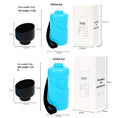 Bild in Galerie-Betrachter laden, Portable squeeze-style dog/cat water bottle with bowl, blue, with strap; 500ml and 650ml sizes (For Animals, With Love).
