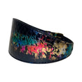 Load image into Gallery viewer, 3-inch wide art deco snake collar with black base and vibrant multicolor splatter design.
