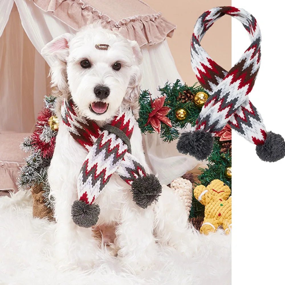 Knit Christmas Dog Scarf with Pom-Poms – photo 7