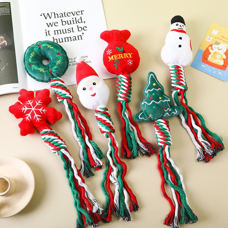 Christmas Rope Plush Dog Toys