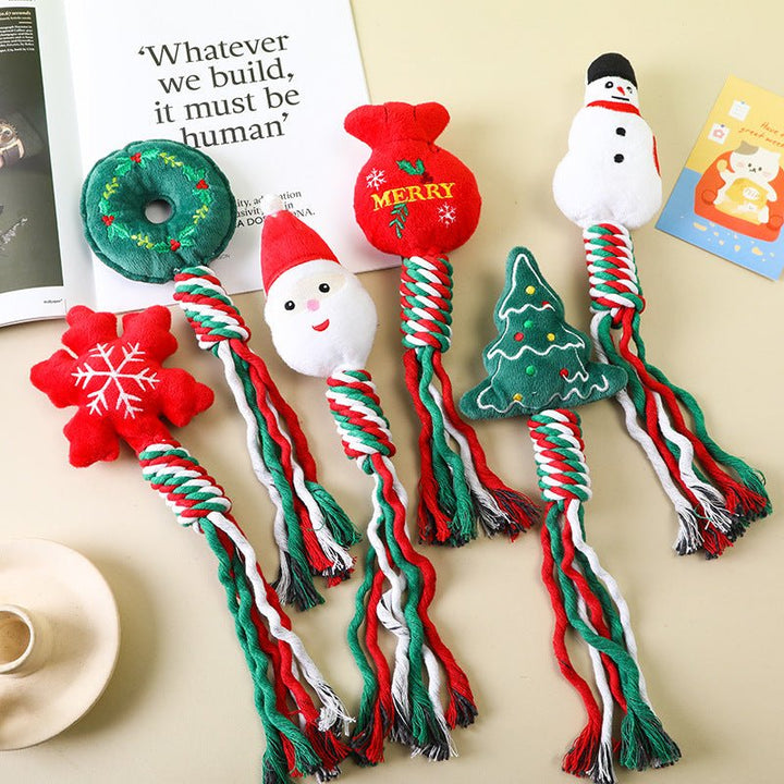 Christmas Rope Plush Dog Toys