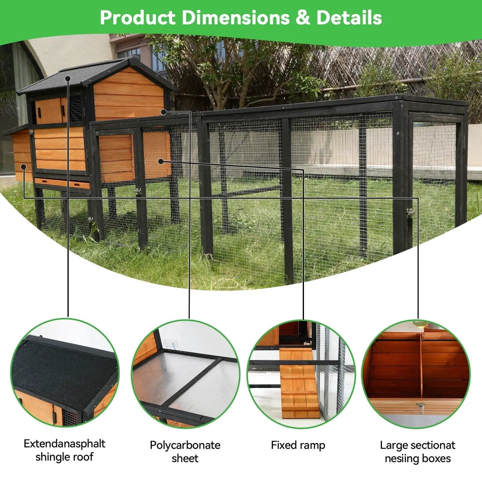 Chicken Coop With Run And Nesting Box by HouseOfZazla