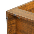 Bild in Galerie-Betrachter laden, Wooden display cabinet with drawer, brown wood grain finish, round metal knobs.
