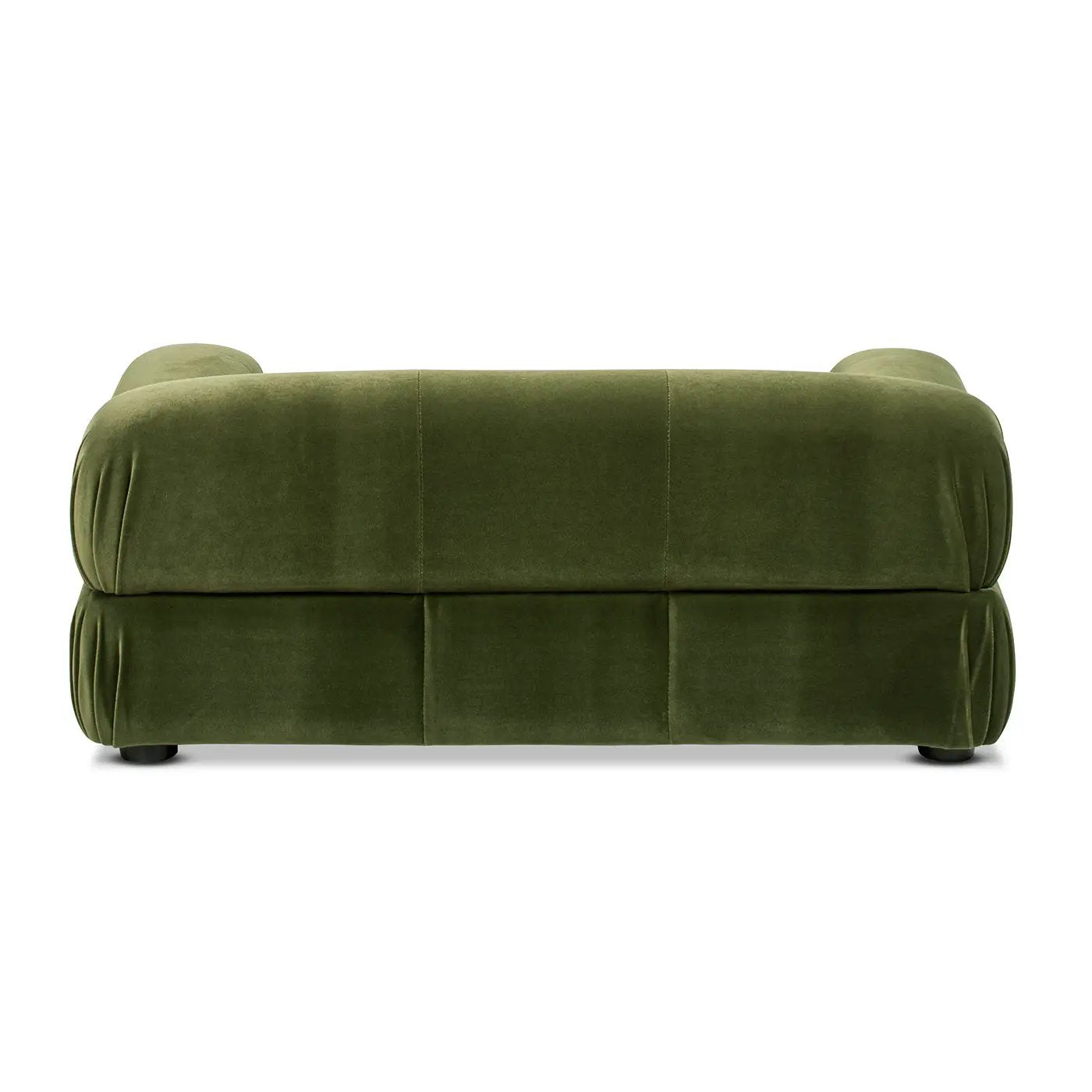 Marcel Upholstered Modern Small to Medium Pet Bed For Dogs and Cats Olive Green Velvet by HouseOfZazla