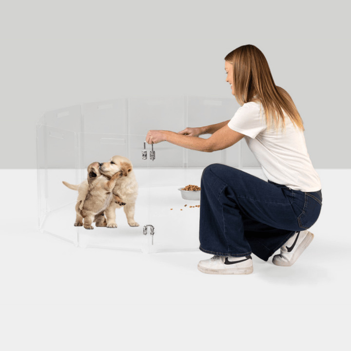 Hiddin Clear Acrylic Round Pet Playpen with Door