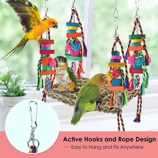 Parrot Toys Natural Grass Hammock Climbing Net Medium Large Parrots by Sell My Stuff