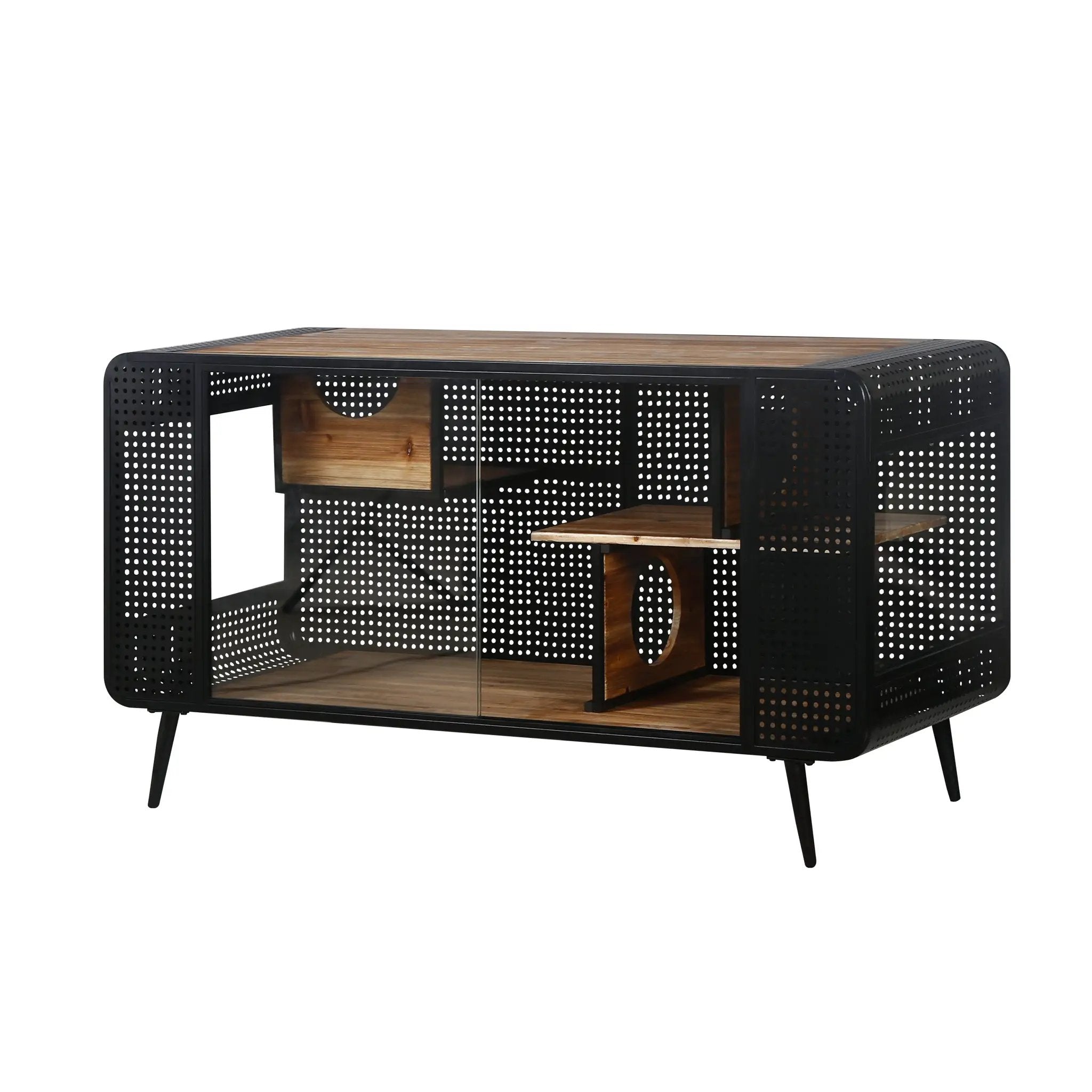 Modern Spacious Cat House Black + Brown by HouseOfZazla