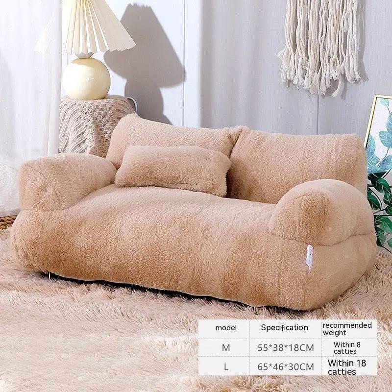 Cozy Cat Sofa Bed with Plush Pillow Indoor Non Slip Bottom Supportive Soft Backrest Design by Pet Zen